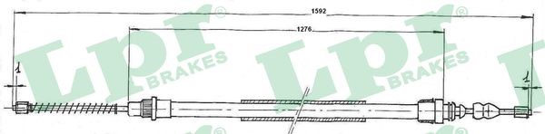 Vajer, parkeringsbroms, Fram Lpr C0659B LPR
