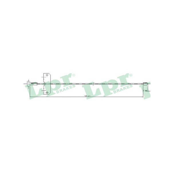 Vajer, parkeringsbroms, Fram, Mitt Lpr C0751B LPR