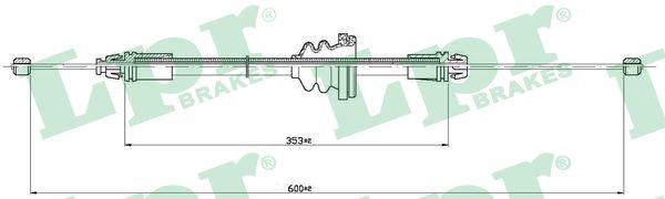 Vajer, parkeringsbroms, Fram Lpr C0754B LPR