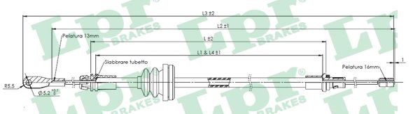 Vajer, parkeringsbroms, Fram, Mitt Lpr C0755B LPR