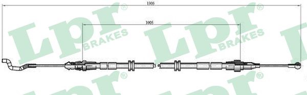Vajer, parkeringsbroms, Bak Lpr C0969B LPR