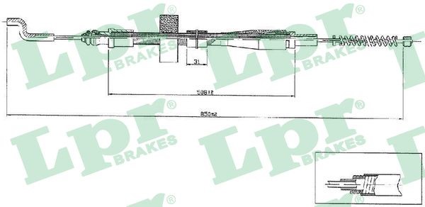 Vajer, parkeringsbroms, Höger, Vänster Lpr C0971B LPR