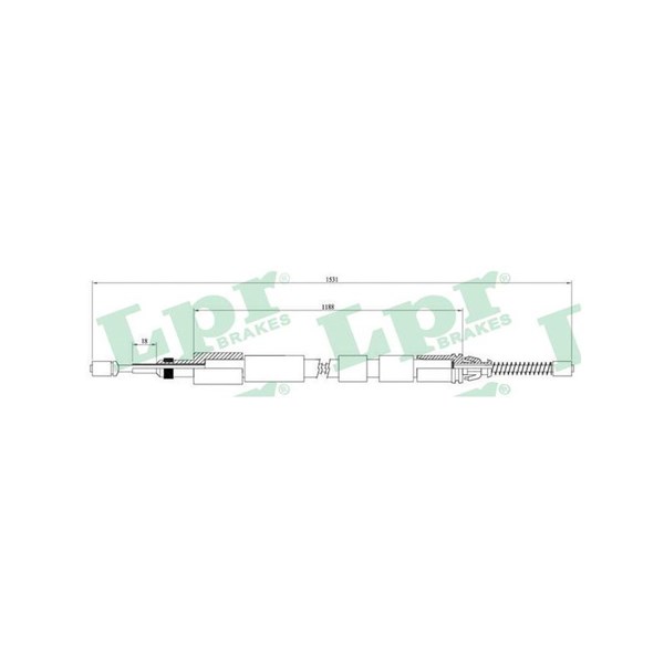 Vajer, parkeringsbroms, Bak, Höger Lpr C0974B LPR