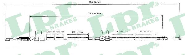 Vajer, parkeringsbroms, Fram Lpr C0989B LPR