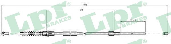 Vajer, parkeringsbroms, Bak Lpr C1098B LPR