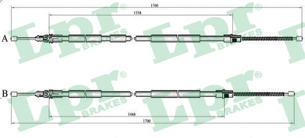 Vajer, parkeringsbroms, Bak Lpr C1424B LPR