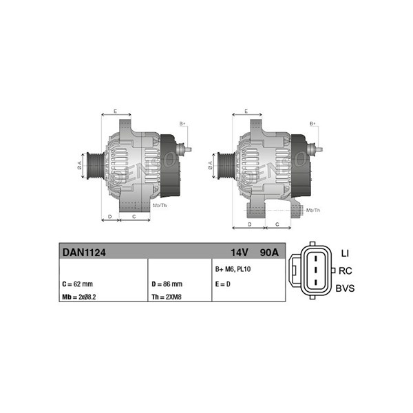 Generator 90A Denso DAN1124 DENSO
