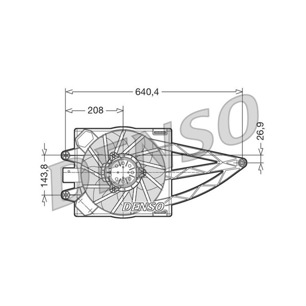 Fläkt, kylare 12V Denso DER09018 DENSO