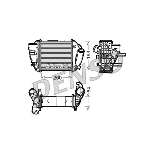 Intercooler, Vänster Denso DIT02005 DENSO