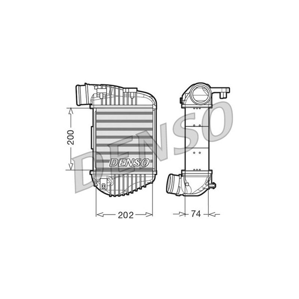Intercooler, Höger Denso DIT02023 DENSO