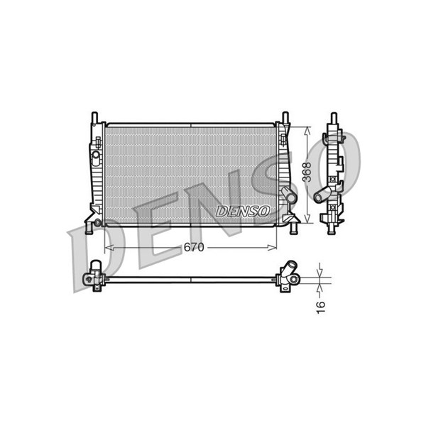 Kylare, motorkylning Denso DRM10075 DENSO