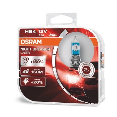 Halogenlampa OSRAM NIGHT BREAKER LASER Hb4 P22d Osram 9006NL-HCB OSRAM