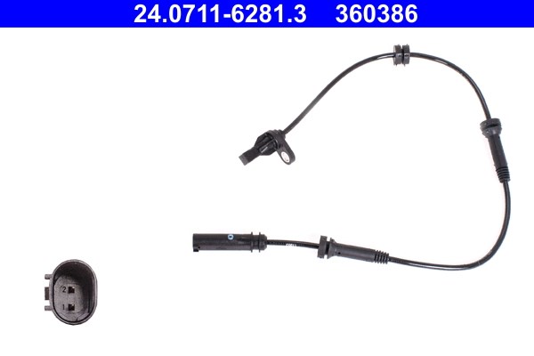 ABS-givare, Sensor, hjulvarvtal, Framaxel Ate 24.0711-6281.3 ATE