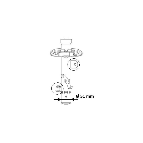 Stötdämpare Gastryck, framaxel höger Kyb Excel-g 3338004 KYB