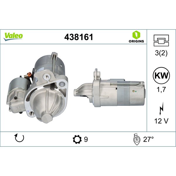 Startmotor 12V Valeo 438161 VALEO