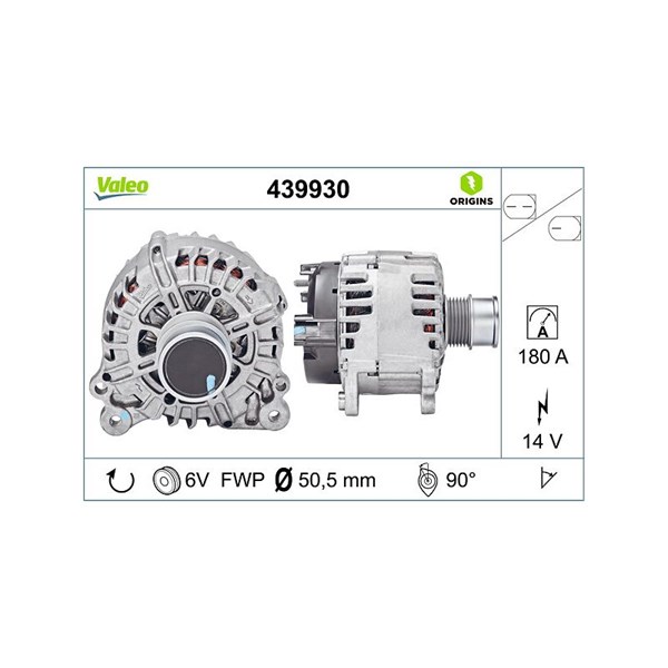 Generator 14V 180A Valeo 439930 VALEO