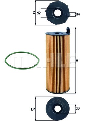 Oljefilter Mahle OX 196/3D MAHLE