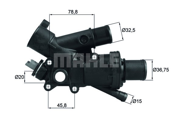 Termostat, kylvätska Mahle TH 43 83 MAHLE