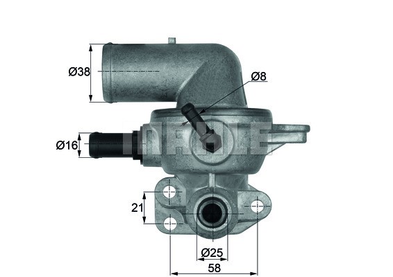 Termostat, kylvätska Mahle TI 133 88D MAHLE
