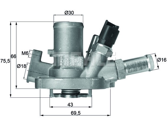 Termostat, kylvätska Mahle TI 151 80 MAHLE
