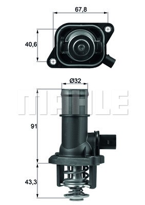Termostat, kylvätska Mahle TI 16 105 MAHLE