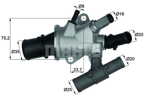 Termostat, kylvätska Mahle TI 168 88 MAHLE