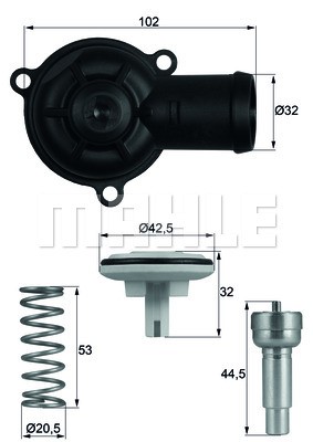 Termostat, kylvätska Mahle TI 220 87D MAHLE