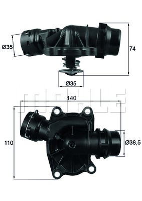 Termostat, kylvätska Mahle TI 233 88 MAHLE
