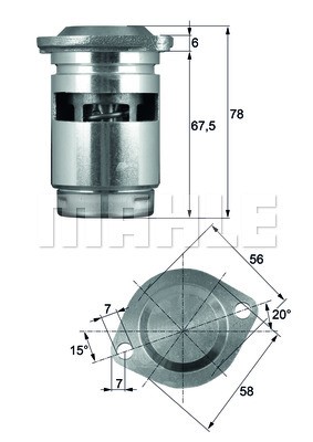 Termostat, oljekylning Mahle TO 1 83 MAHLE