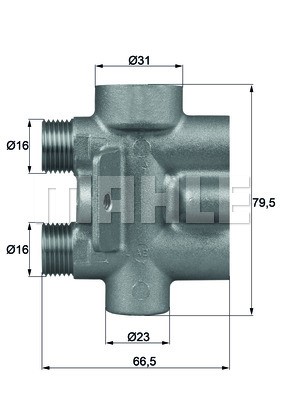 Termostat, oljekylning Mahle TO 9 75 MAHLE