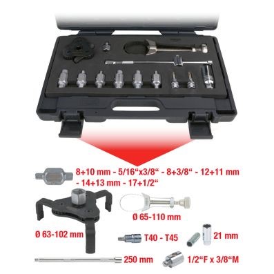 Oljeavtappningsskruv-och oljefiltersats 13-delars Ks tools 150.93 KS TOOLS