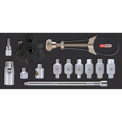 Oljeavtappningsskruv-och oljefiltersats 13-delars Ks tools 150.93 KS TOOLS