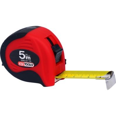 Måttband, Universal Måttband med spärr, svart-rött, 5 m, 25mm