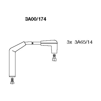 Tändkabelsats Bremi 3A00/174 BREMI Tändkabelsats Bremi 3A00/174 BREMI