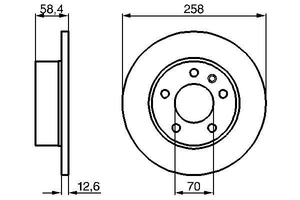 Bromsskiva Solid, Framaxel Bosch 0 986 478 266 BOSCH