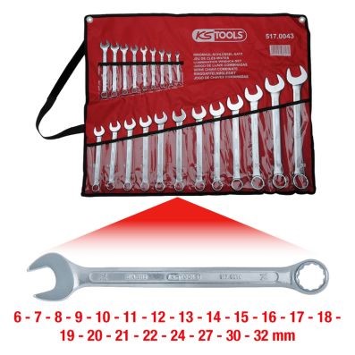 Ring-/ Blocknyckelsats, Universal Ks tools 517.0043 KS TOOLS