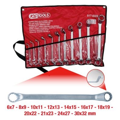 Ringnyckelsats, dubbla, Universal Ks tools 517.0222 KS TOOLS