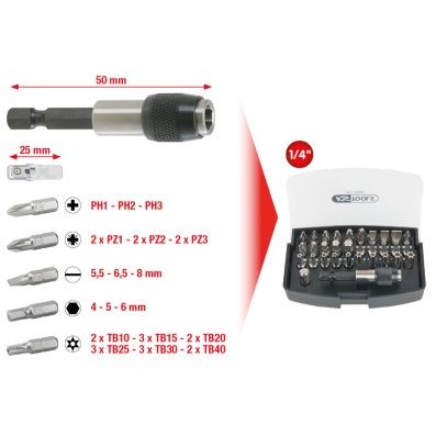 Sats, bits, Universal Ks tools 1/4 Bit-sats, 32-delar 911.2060 KS TOOLS