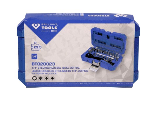 Hylsnyckelsats 1/4", 23-delar, Universal Ks tools BT020023 KS TOOLS