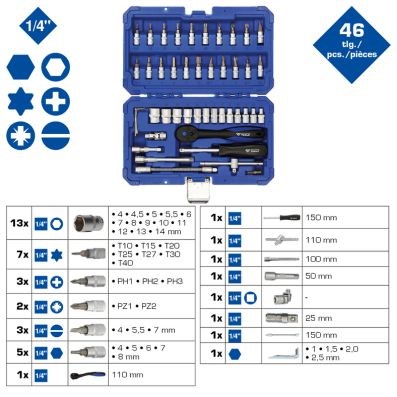 Hylsnyckelsats, Universal Ks tools BT020046 KS TOOLS