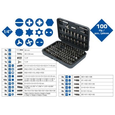 Bitssats 100 delar, Universal Ks tools BT053100 KS TOOLS