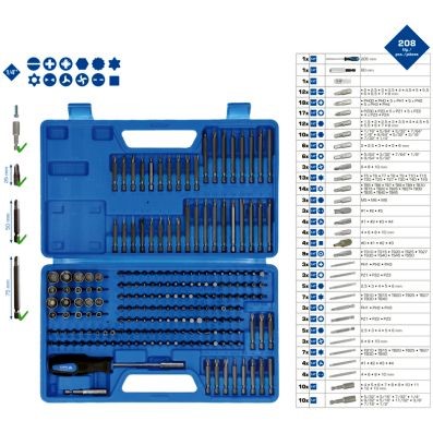 Sats, bits, Universal Ks tools Bitsats, 208-delar BT053208 KS TOOLS