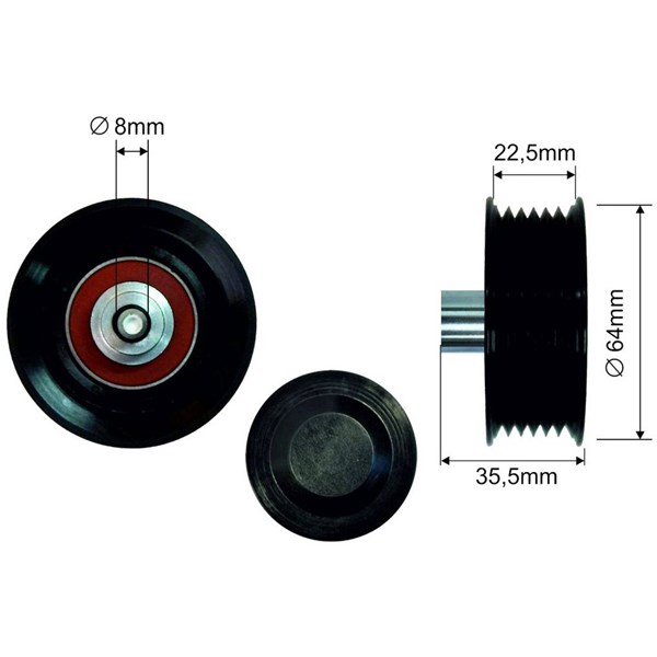 Styrrulle, drivrem Fast FT44593 FAST Styrrulle, drivrem Fast FT44593 FAST