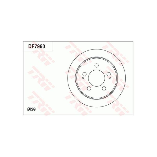 Bromsskiva Solid, Bakaxel Trw DF7960 TRW Bromsskiva Solid, Bakaxel Trw DF7960 TRW
