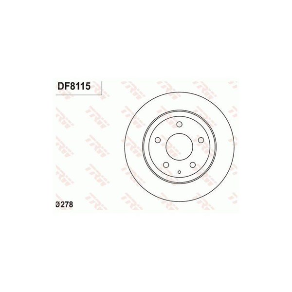 Bromsskiva Solid, Bakaxel Trw DF8115 TRW