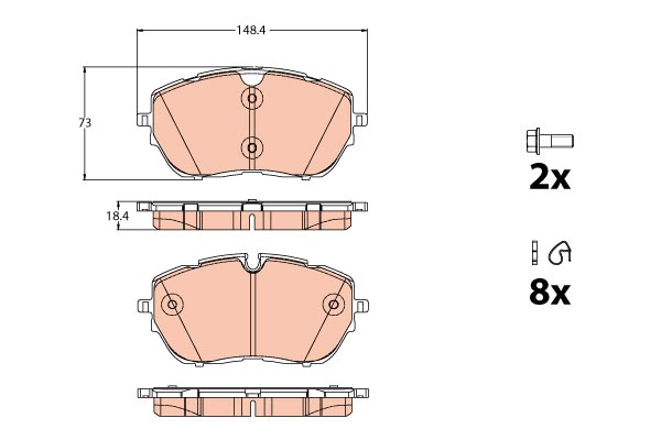 Bromsbeläggsats, Framaxel Trw GDB2121 TRW