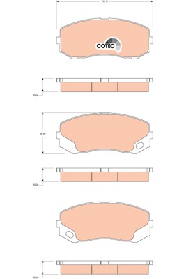 Bromsbeläggsats, Framaxel, Bakaxel Trw Cotec GDB3492 TRW