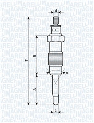 Glödstift 11V Magneti marelli 062500300304 MAGNETI MARELLI