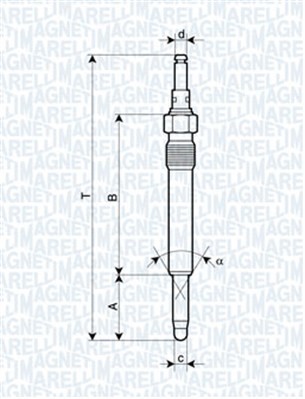 Glödstift 11,5V Magneti marelli 062900003304 MAGNETI MARELLI