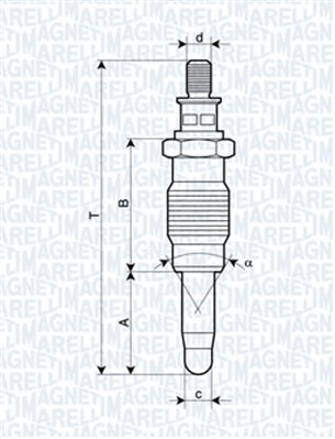 Glödstift 11V Magneti marelli 062900005304 MAGNETI MARELLI